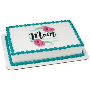 Mom With Poppies Mother's Day Cake